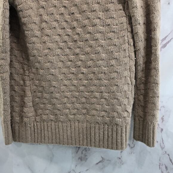 Anthropologie Sweater Womens XXS Brown Cardigan Wool Open Talula Basketweave - Picture 7 of 11